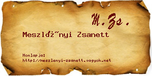 Meszlényi Zsanett névjegykártya